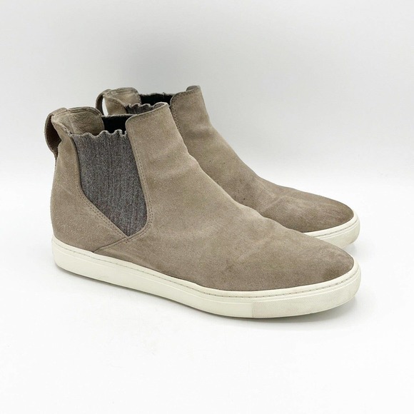 Vince Newlyn Chelsea High-Top Skate Sneaker Straw Beige Suede - Picture 1 of 11